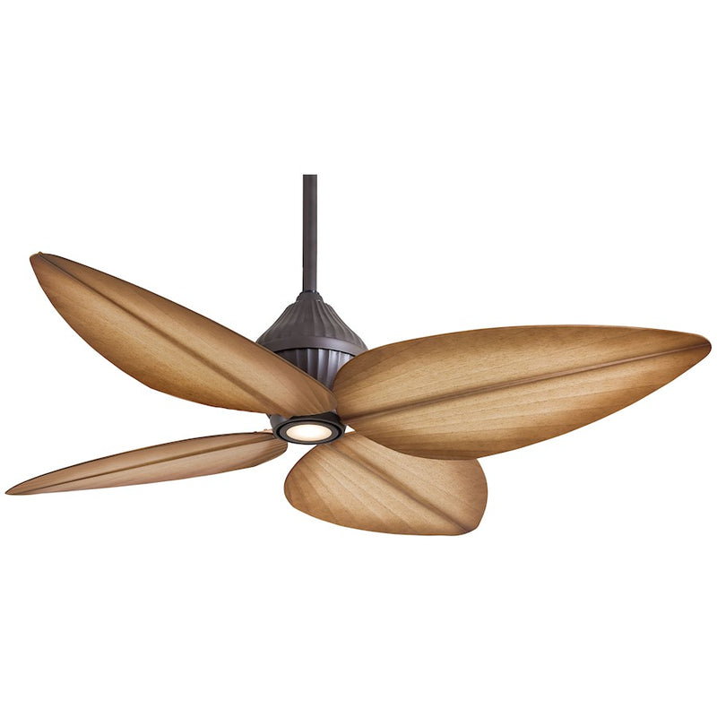 Minka Aire Gauguin 52in LED Ceiling Fan | Flat White Contemporary | Living Room & Bedroom | 52 x 52 x 14 in | Model F581L-WHF