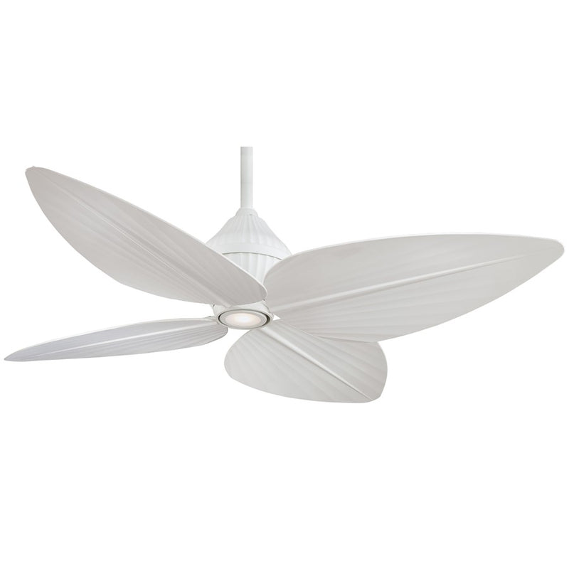Minka Aire Gauguin 52in LED Ceiling Fan | Flat White Contemporary | Living Room & Bedroom | 52 x 52 x 14 in | Model F581L-WHF