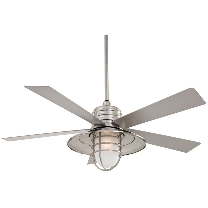 Minka Aire Rainman 54in LED Ceiling Fan | Contemporary Smoked Iron | Living Room & Bedroom | 54 x 54 x 24 in | Model F582L-SI