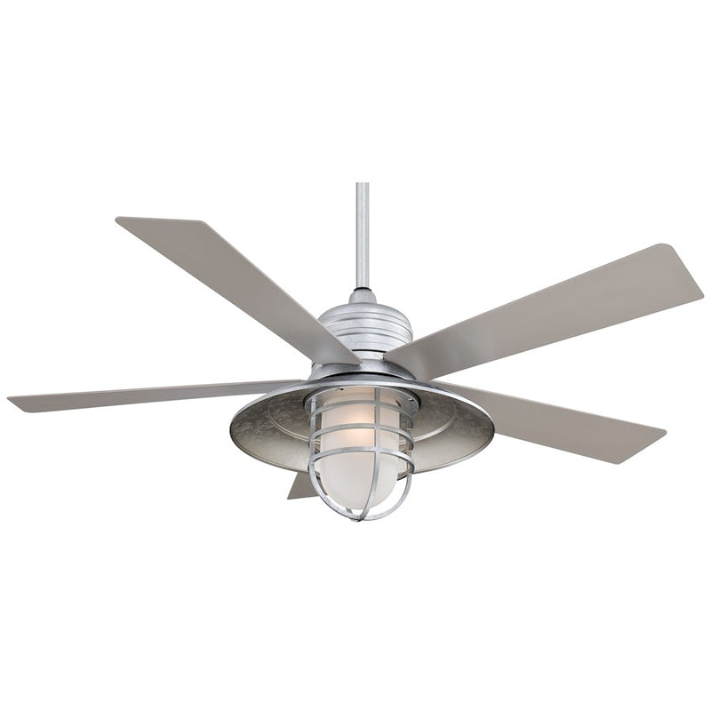 Minka Aire Rainman 54in LED Ceiling Fan | Contemporary Smoked Iron | Living Room & Bedroom | 54 x 54 x 24 in | Model F582L-SI