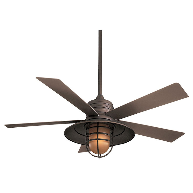 Minka Aire Rainman 54in LED Ceiling Fan | Contemporary Smoked Iron | Living Room & Bedroom | 54 x 54 x 24 in | Model F582L-SI