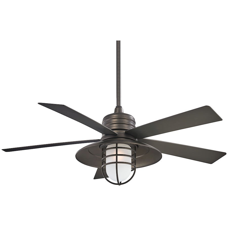 Minka Aire Rainman 54in LED Ceiling Fan | Contemporary Smoked Iron | Living Room & Bedroom | 54 x 54 x 24 in | Model F582L-SI