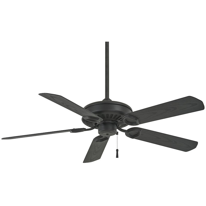 Minka Aire Sundowner 54in Ceiling Fan | Weatherproof Textured Coal | Covered Patio & Outdoor Living | 54 x 54 x 15 in | Model F589-TCL