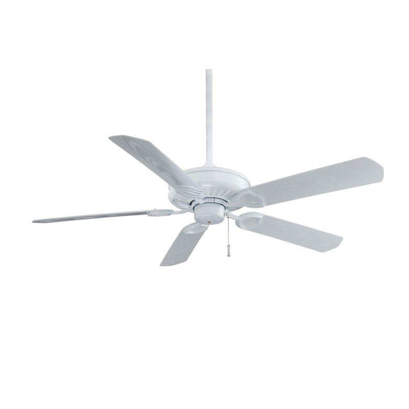 Minka Aire Sundowner 54in Ceiling Fan | Traditional White Weatherproof | Covered Patio & Outdoor Living | 54 x 54 x 12.5 in | Model F589-WH