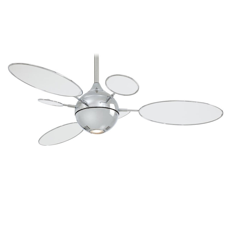 Minka Aire Cirque 54in Ceiling Fan | Polished Nickel Contemporary | Living Room & Bedroom | 54 x 54 x 15 in | Model F596-PN-TL