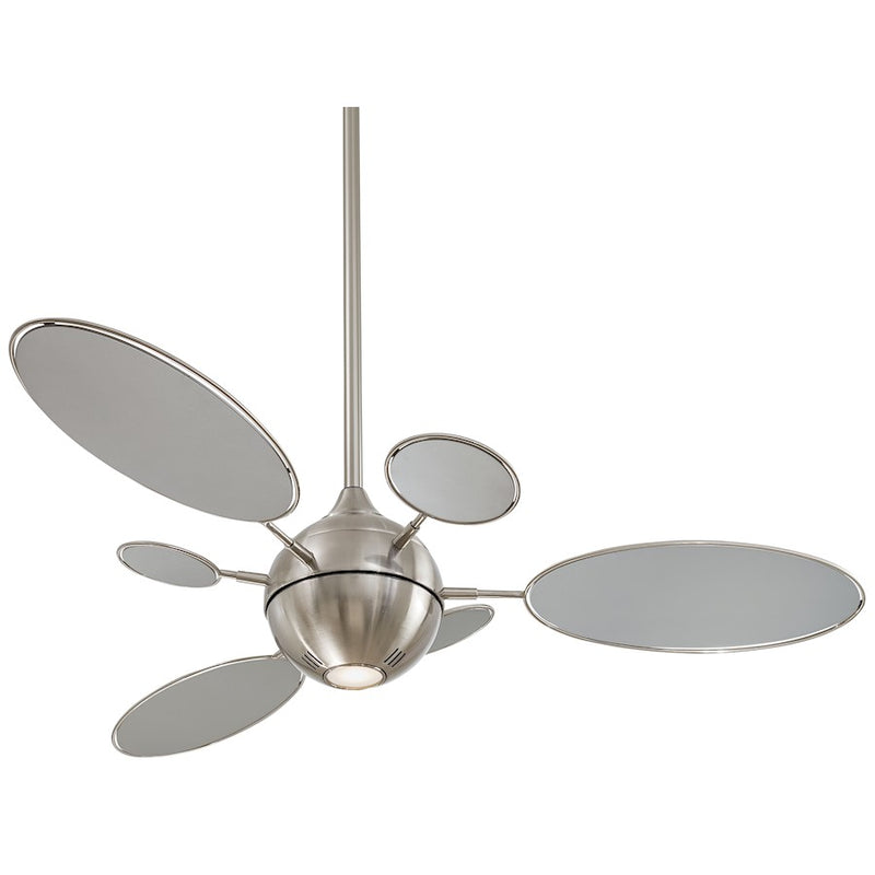 Minka Aire Cirque LED 54in Ceiling Fan | Polished Nickel and Frosted Glass | Living Room & Bedroom | 54 x 54 x 15 in | Model F596L-PN-TL