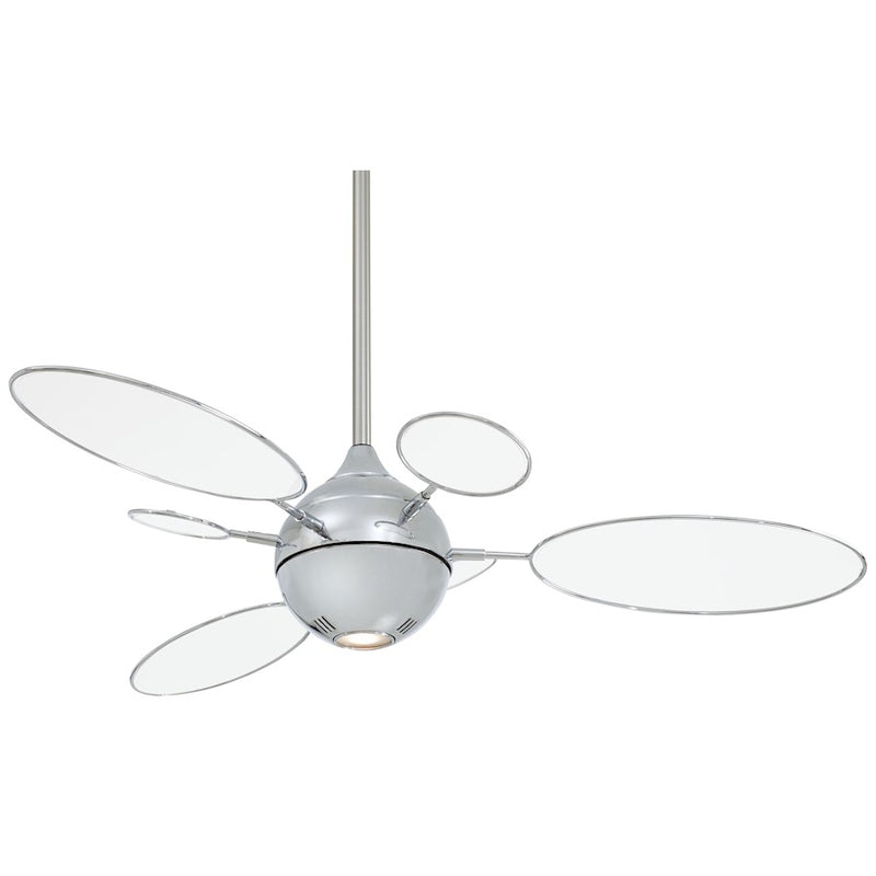 Minka Aire Cirque LED 54in Ceiling Fan | Polished Nickel and Frosted Glass | Living Room & Bedroom | 54 x 54 x 15 in | Model F596L-PN-TL