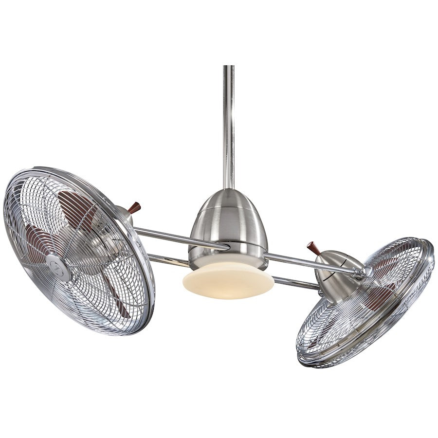 Minka Aire Gyro LED 42" Ceiling Fan, Nickel/Chrome/Etched Opal
