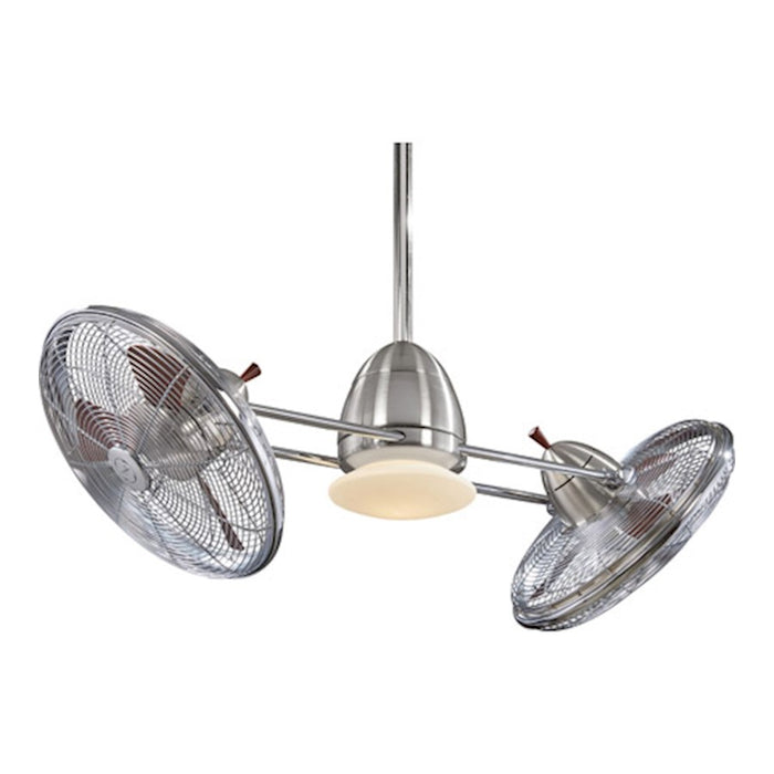 Minka Aire Gyro LED 42" Ceiling Fan, Nickel/Chrome/Etched Opal