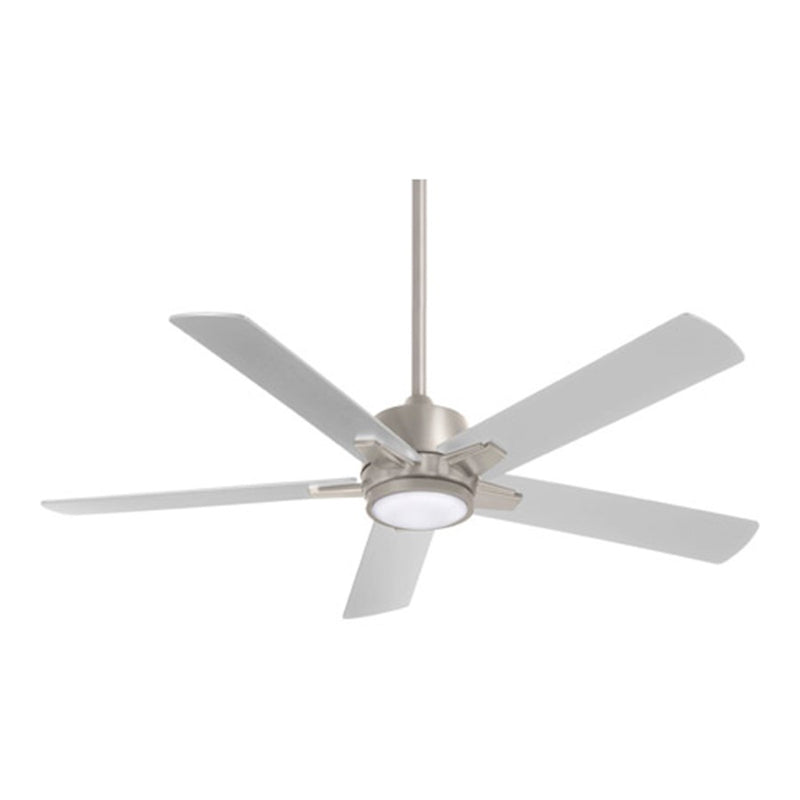 Minka Aire Stout LED 54in Ceiling Fan | Modern Flat White Finish | Living Room & Bedroom | 54 x 54 x 15 in, Dimmable LED | Model F619L-WHF