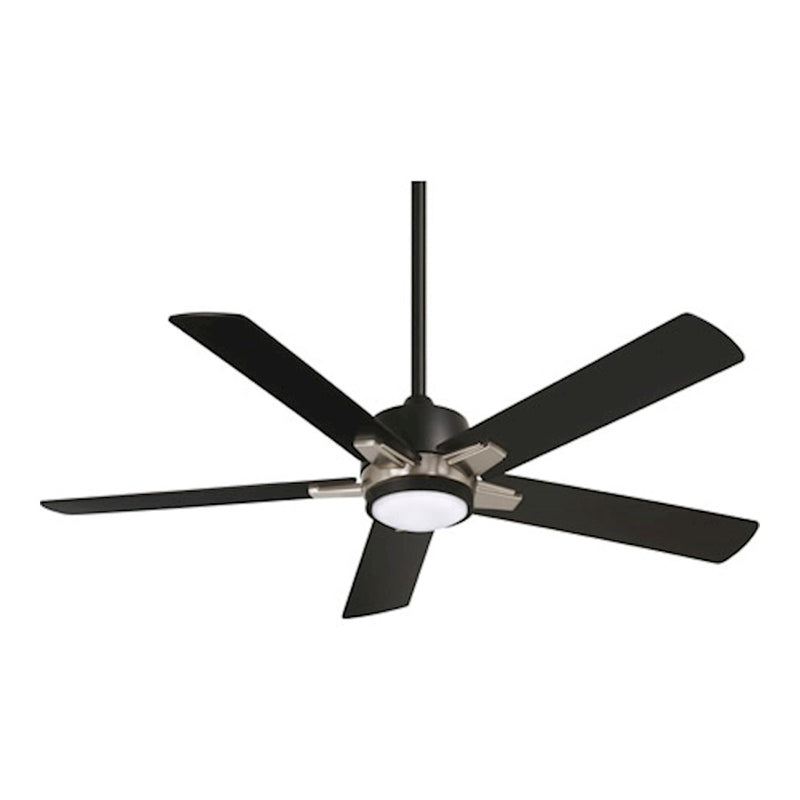 Minka Aire Stout LED 54in Ceiling Fan | Modern Flat White Finish | Living Room & Bedroom | 54 x 54 x 15 in, Dimmable LED | Model F619L-WHF