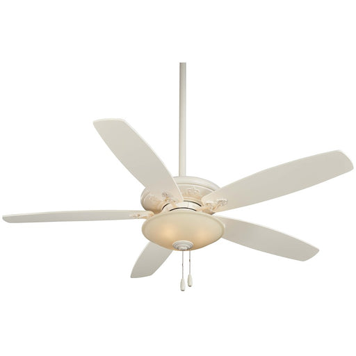 Minka Aire Traditional Mojo 52in Ceiling Fan | Traditional Bone White with Glass Bowl Light | Living Room & Bedroom | 52 x 52 x 15 in | Model F622-BWH