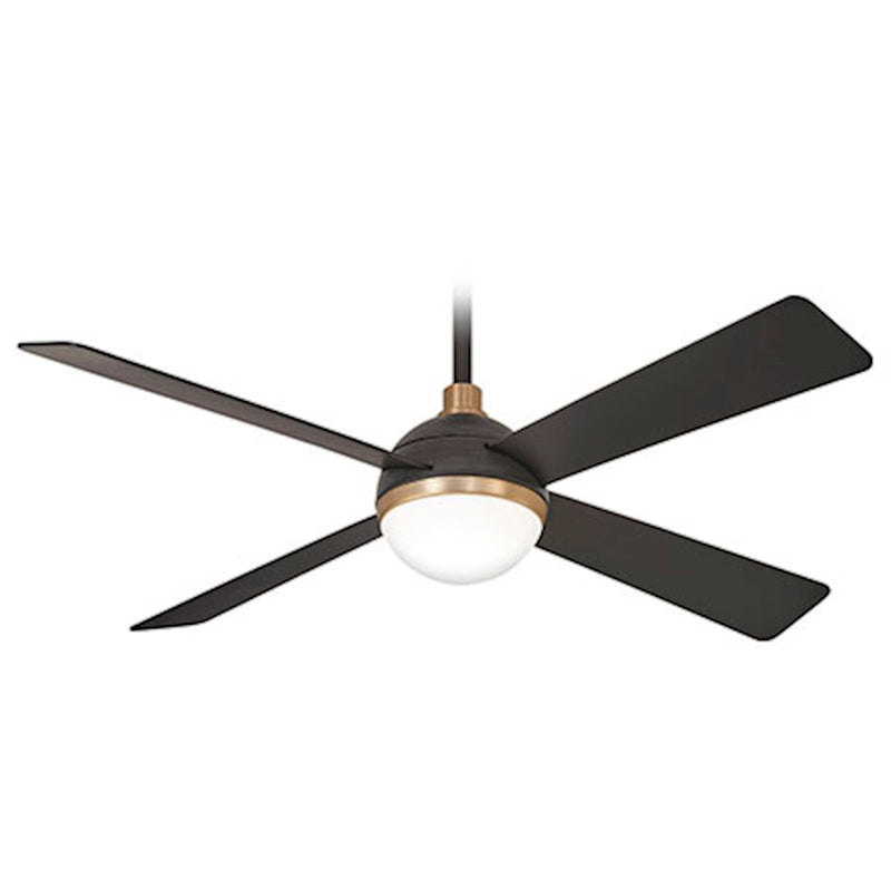 Minka Aire Orb 54in LED Ceiling Fan | Flat White and Brushed Nickel | Transitional Living Room & Bedroom | 54 x 54 x 17 in | Model F623L-WHF-BN