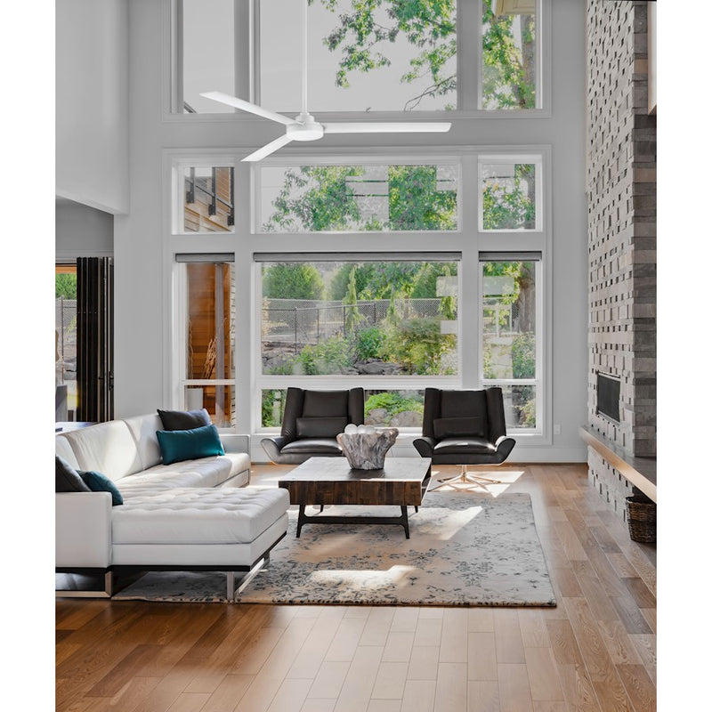 Minka Aire Roto XL 62in Ceiling Fan | Industrial Flat White | Covered Patio & Great Room | 62 x 62 x 10 in | Model F624-WHF