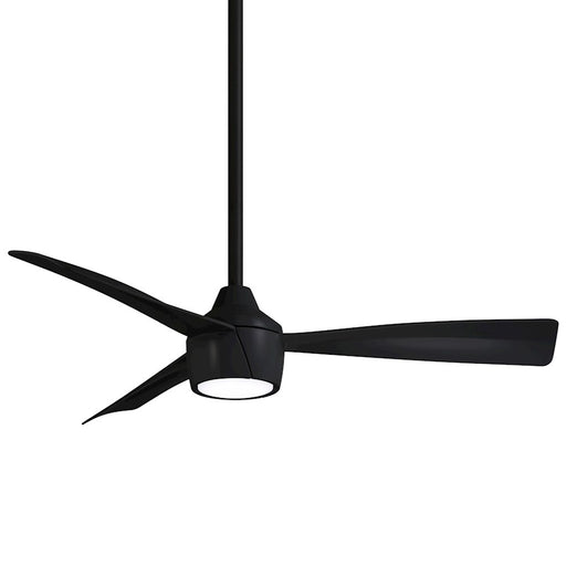 Minka Aire Skinnie 44in 1-Light Ceiling Fan | Contemporary Coal and Frosted White Etched Lens | Covered Patio & Outdoor Room | Model F625L-CL