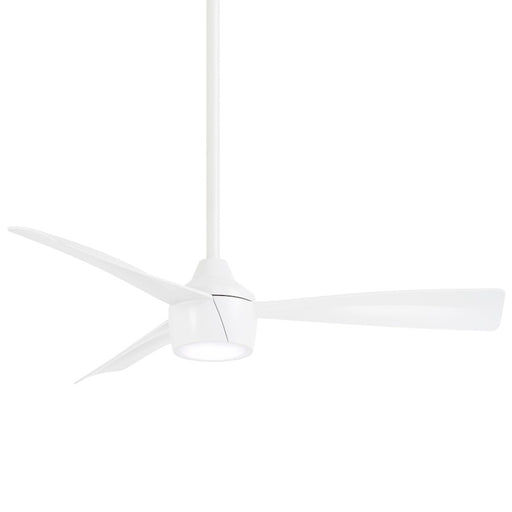 Minka Aire Skinnie 44in 1-Light LED Ceiling Fan | Contemporary Flat White and Frosted White PC Lens | Covered Patio & Outdoor Room | Model F625L-WHF