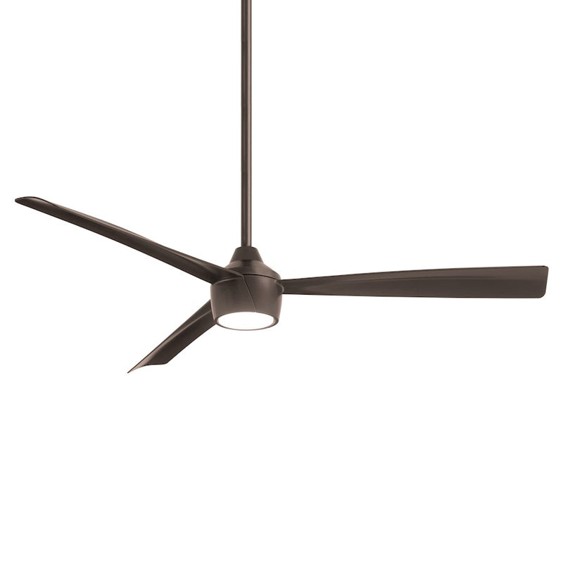 Minka Aire Skinnie 56in LED Ceiling Fan | Flat White with Frosted White Lens | Bedroom & Living Room | 56 x 56 x 14 in | Model F626L-WHF