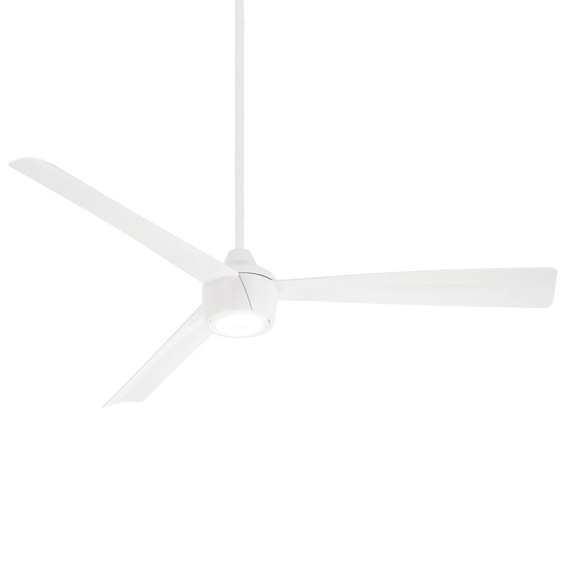 Minka Aire Skinnie 56in LED Ceiling Fan | Flat White with Frosted White Lens | Bedroom & Living Room | 56 x 56 x 14 in | Model F626L-WHF