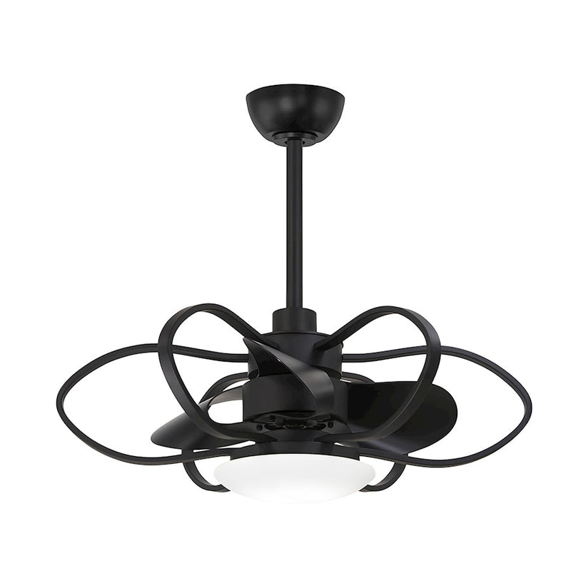 Minka Aire Gordon 29in LED Ceiling Fan | Coal Finish with Etched Opal Glass | Small Bedroom & Kitchen Nook | 29 x 29 x 17 in | Model F633L-CL