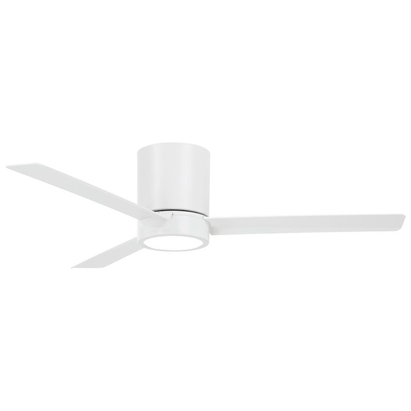 Minka Aire Roto Flush 52in Hugger LED Fan | Brushed Nickel and Frosted White | Bedroom & Low Ceiling Rooms | 52in Sweep, 16W LED, 3 | Model F644L-BN