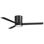 Minka Aire Roto Flush 52in Hugger LED Ceiling Fan | Industrial Coal Metal and Frosted White Glass | Bedroom & Living Room | Model F644L-CL