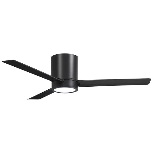 Minka Aire Roto Flush 52in Hugger LED Ceiling Fan | Industrial Coal Metal and Frosted White Glass | Bedroom & Living Room | Model F644L-CL