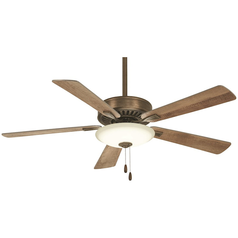 Minka Aire Contractor Uni-Pack LED 52in Ceiling Fan | Traditional Heirloom Bronze | Living Room & Bedroom | 52 x 52 x 14 in | Model F656L-HBZ