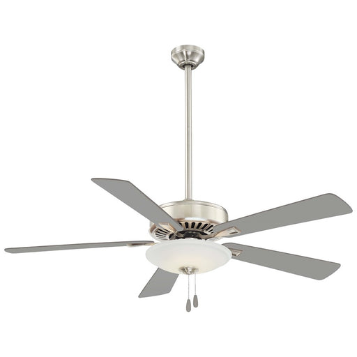 Minka Aire Contractor Uni-Pack 52in LED Ceiling Fan | Brushed Nickel and White | Bedroom & Living Room | Model F656L-PN