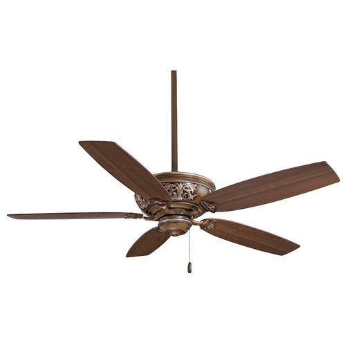 Minka Aire Classica 54in Ceiling Fan | Traditional Belcaro Walnut | Living Room & Dining Room | Hand-Carved Details, 172mm Motor | Model F659-BCW
