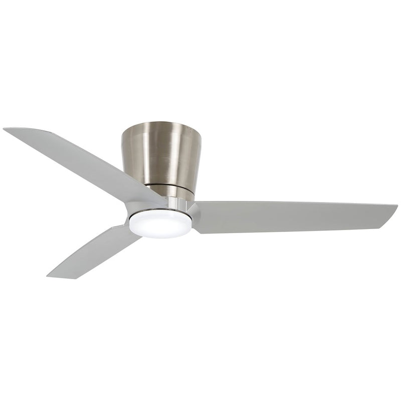 Minka Aire Pure LED 48in Ceiling Fan | Brushed Nickel and Silver Transitional | Bedroom & Living Room | 48 x 48 x 10 in | Model F671L-BN-SL