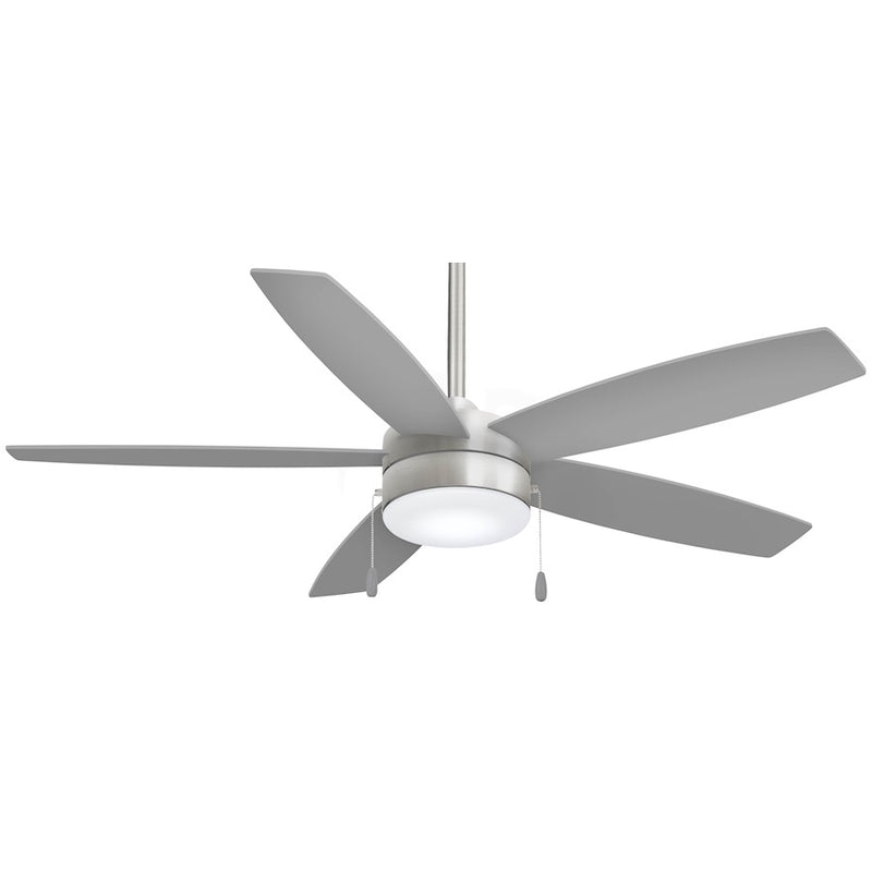 Minka Aire Airetor LED 52in Ceiling Fan | Brushed Nickel and Silver Transitional | Living Room & Bedroom | 52 x 52 x 13 in | Model F673L-BN-SL