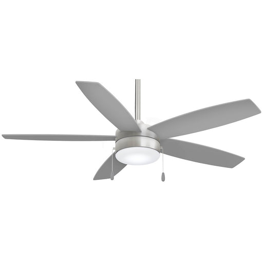 Minka Aire Airetor LED 52in Ceiling Fan | Brushed Nickel and Silver Transitional | Living Room & Bedroom | 52 x 52 x 13 in | Model F673L-BN-SL