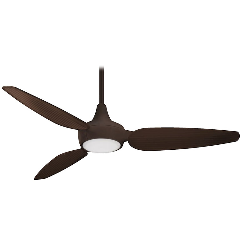 Minka Aire Seacrest LED 60in Ceiling Fan | Flat White and Etched Opal | Living Room & Covered Patio | 60 x 60 x 14 in | Model F675L-WHF