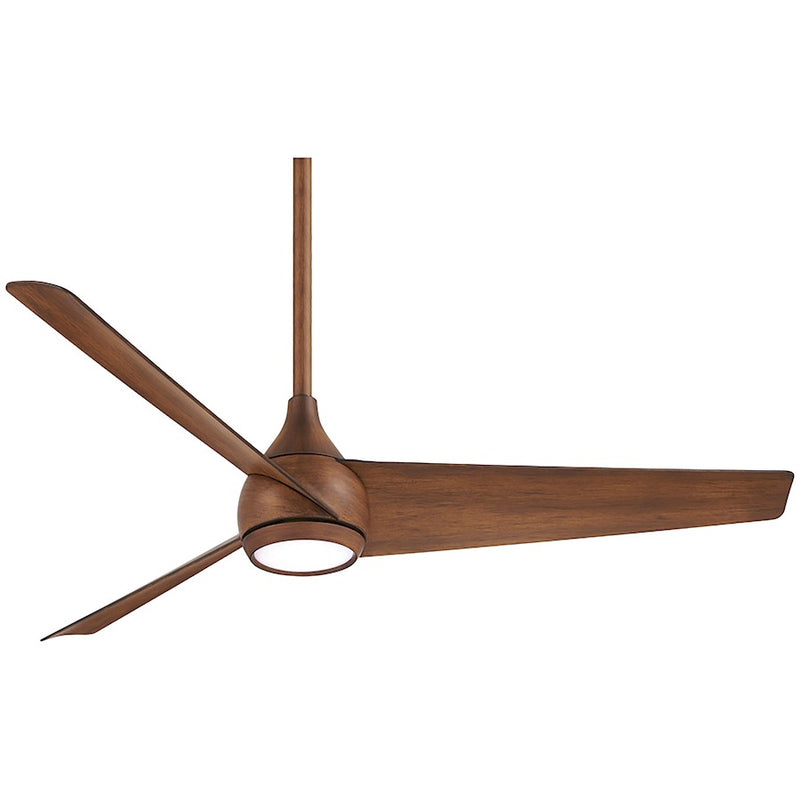 Minka Aire Twist 52in LED Ceiling Fan | Distressed Koa Wood Blades | Living Room & Bedroom | 52 x 52 x 14 in | Model F678L-DK