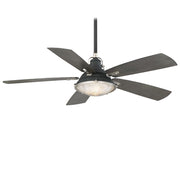Minka Aire Groton 56in Ceiling Fan | Transitional Sand Black | UL Wet Rated Outdoor Covered Patio | 56 x 56 x 20 in | Model F681-SDBK-WS