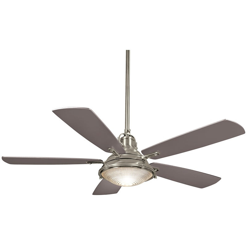 Minka Aire Groton LED 56in Ceiling Fan | Contemporary Weathered Aluminum | Living Room & Bedroom | Integrated LED, 172mm Motor | Model F681L-WA-PW