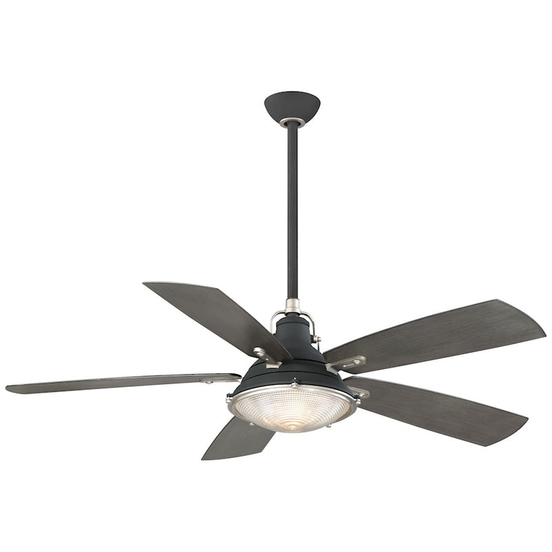 Minka Aire Groton LED 56in Ceiling Fan | Contemporary Weathered Aluminum | Living Room & Bedroom | Integrated LED, 172mm Motor | Model F681L-WA-PW