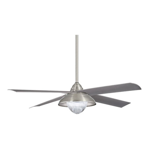 Minka Aire Shade 56in Ceiling Fan | Brushed Nickel Wet and Silver Blades with Clear Glass | Living Room & Covered Patio | Model F683L-BNW