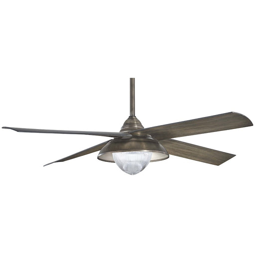 Minka Aire Shade 56in Ceiling Fan | Bronze Finish and Silver Blades with Clear Glass | Living Room & Covered Patio | 56 x 56 x 18 in | Model F683L-HBZ