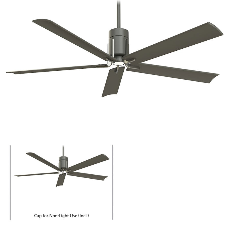 Minka Aire Clean 60in LED Ceiling Fan | Transitional Grey Iron and Brushed Nickel | Living Room & Bedroom | 60 x 60 x 16.5 in | Model F684L-GI-BN