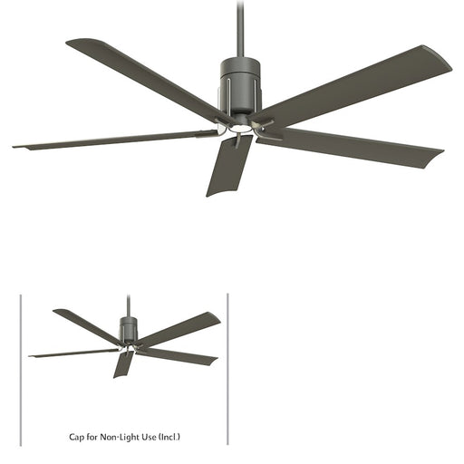 Minka Aire Clean 60in LED Ceiling Fan | Transitional Grey Iron and Brushed Nickel | Living Room & Bedroom | 60 x 60 x 16.5 in | Model F684L-GI-BN