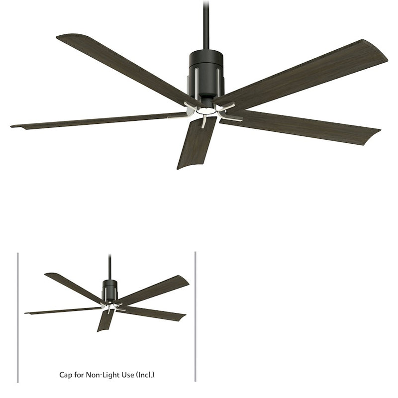 Minka Aire Clean 60in LED Ceiling Fan | Transitional Matte Black and Brushed Nickel | Living Room & Dining Room | Model F684L-MBK-BN