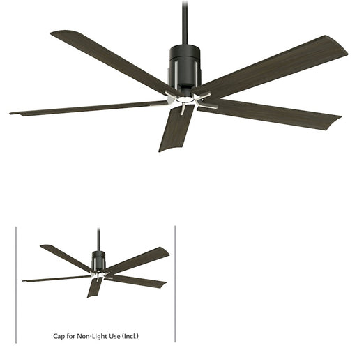Minka Aire Clean 60in LED Ceiling Fan | Transitional Matte Black and Brushed Nickel | Living Room & Dining Room | Model F684L-MBK-BN