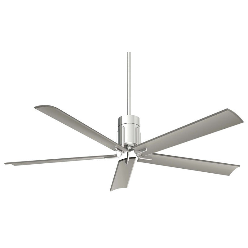Minka Aire Clean 60in LED Ceiling Fan | Polished Nickel and Minimalist Design | Living Room & Great Room | 60 x 60 x 16 in | Model F684L-PN