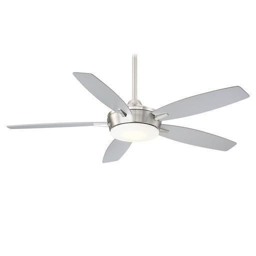 Minka Aire Espace 52in LED Ceiling Fan | Transitional Brushed Nickel and Silver | Living Room & Bedroom | 52 x 52 x 14.25 in | Model F690L-BN-SL
