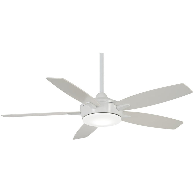 Minka Aire Espace 52in LED Ceiling Fan | Transitional White | Living Room & Great Room | 52 x 52 x 14 in, 18W LED, Remote Included | Model F690L-WH