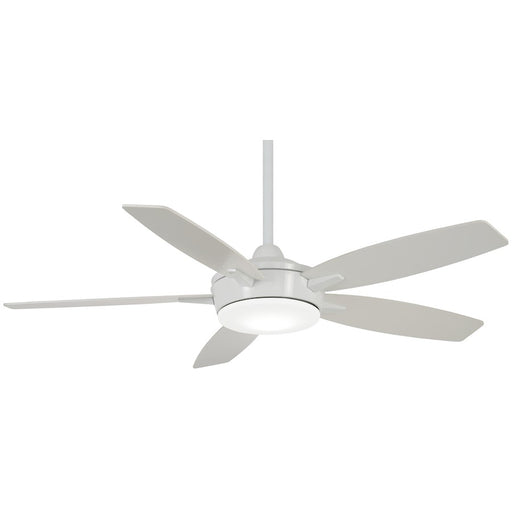 Minka Aire Espace 52in LED Ceiling Fan | Transitional White | Living Room & Great Room | 52 x 52 x 14 in, 18W LED, Remote Included | Model F690L-WH