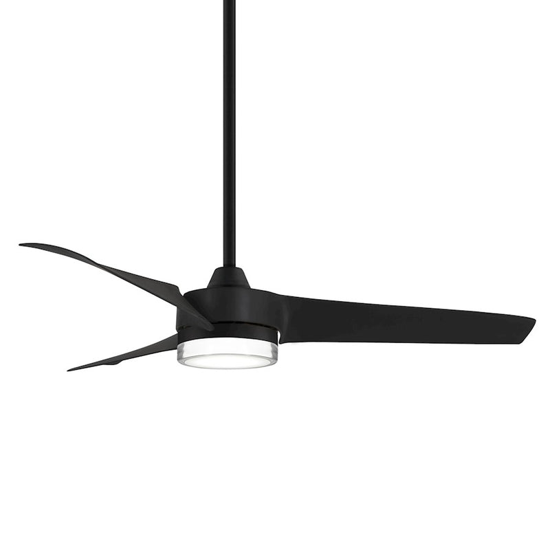 Minka Aire Veer 56in LED Ceiling Fan | Brushed Nickel and Silver with Frosted White Lens | Living Room & Bedroom | 15.5in H, 3 | Model F692L-BN-SL