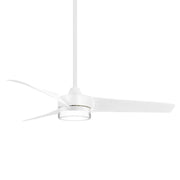 Minka Aire Veer 56in LED Ceiling Fan | Industrial Coal Metal and Frosted White PC Lens | Bedroom & Living Room | 56 x 56 x 15.51 in | Model F692L-CL
