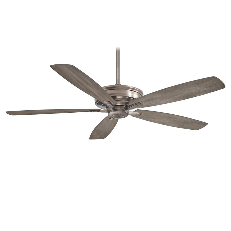 Minka Aire Kafe XL 60in Ceiling Fan | Brushed Nickel Transitional | Living Room & Dining Room | 60 x 60 x 15 in | Model F696-BNK
